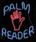 The Costume Center LED Neon Lighted Palm Reader Wall Sign - 24" - Blue and Pink